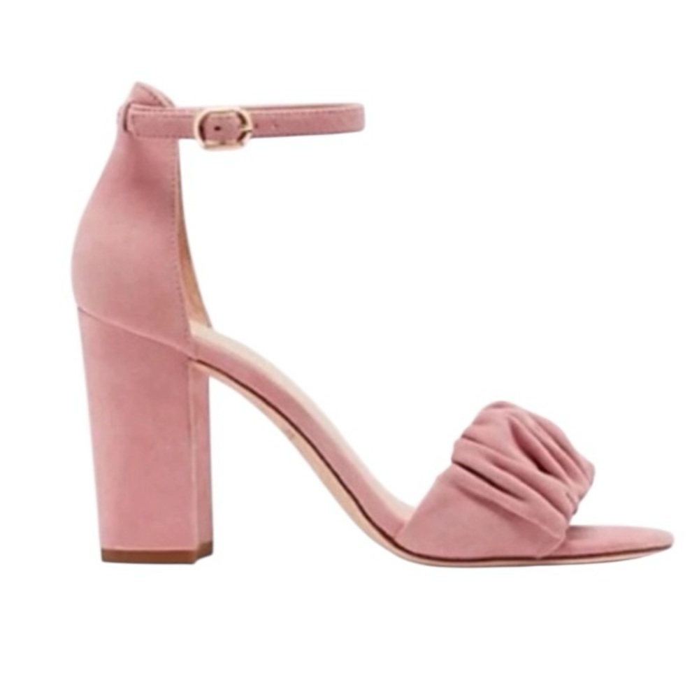 Kate Spade Pink Suede Mona Block Heel New In Box Size 9